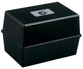 HamaLa Bürokarteikasten, Kapazität 250 Karten, 152 x 102 mm, Schwarz, 3 Stück