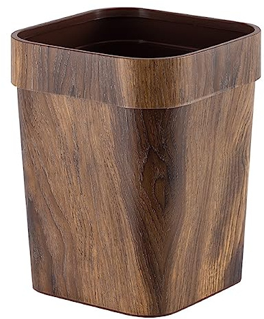 Bafnsiji Poubelle en Plastique, Corbeille en Papier Imitation Bois, Poubelle Poubelle, Bac à Recyclage Vintage Square Open Top, Poubelle décorative