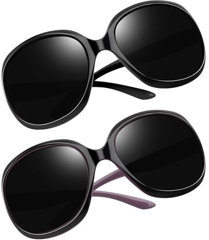 Joopin 2 Pack Gafas de Sol Mujer Negras Grandes Modernas Elegantes Polarizadas Protección UV400 para Conducir Playa Fashion Sunglasses Women Oversized