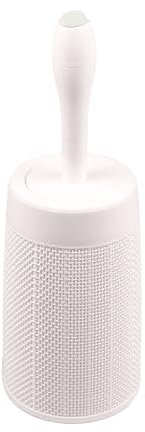 Addis Faux Hessian Round Plastic Toilet Brush Set with Internal Detergent Injection System, Cream, Calico Linen, One Size