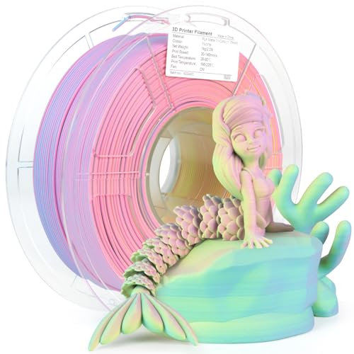iSANMATE Matte Tri-color PLA Filament 1.75mm, 3-in-1 Color Koextrusion 3D Filament, Magische Farbwechsel Regenbogen Filament 1.75mm, Maßgenauigkeit +/- 0.03 mm, 1 KG Spule