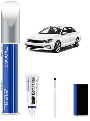 EVOOOR (LB9A/B4) Candy White Kit de retouche de peinture automobile avec effaceur de rayures pour Volkswagen/VW, Réparation des rayures pour voiture, Solution rapide et facile pour la réparation