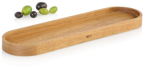 AdHoc Untersetzer POSTO extra groß, Akazienholz, Halter für Gewürzmühlen | Öl, Tassen, Salz- und Pfeffermühlentablett, Tee und Kaffee Servieren, dekoratives Tablett, Mühlenhalter
