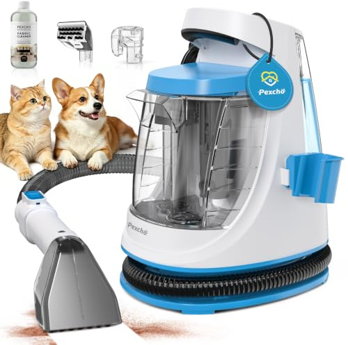 PEXCHO Polsterreiniger Gerät 550W Waschsauger für Teppich, Sofa & Autositze, Teppichreiniger Nasssauger gegen Tierflecken und Gerüche, 18kPa mit Selbstreinigungsfunktion, Zubehör für Waschsauger