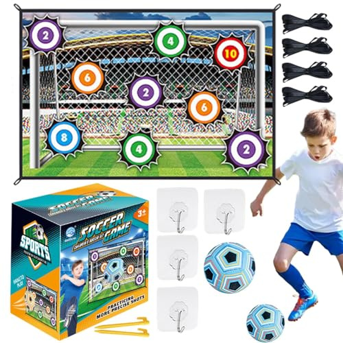 Zhadyu Tappetino da allenamento per calcio, set da gioco per palloni da calcio per bambini - Gioco di lancio della porta di per ragazzi - Prodotti da giocattolo con 1 pallone, 1