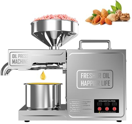 Pressa per olio, pressa a caldo e a freddo per semi e noci con controllo intelligente della temperatura