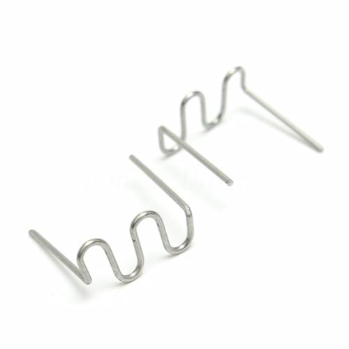 Evenoonest 1200 grapas de grapadora en caliente de 0,6/0,8 mm para soldador de plástico, kit de reparación de parachoques de coche de acero inoxidable con esquina, tipos planos y ondulados