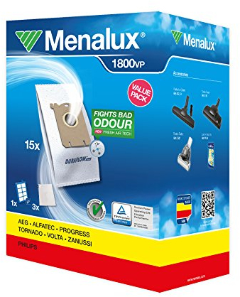 Menalux 1800VP - Vorteilspack - 15 Staubbeutel + Allergy Plus Filter + 3 Motorfilter
