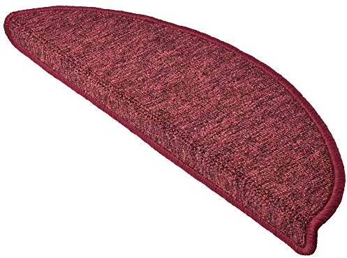 Beautissu Treppenstufen Matten Stufenmatten Selbstklebend Innen Halbrund | 55x15cm 15 Stück Bordeaux Schmale Treppen Treppenmatten Stufenmatte Teppich Treppenteppich Stufenteppich rutschfeste ProStair