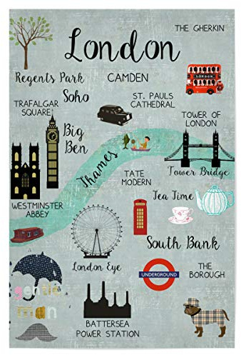 artboxONE Poster 60x40 cm Städte London 6 hochwertiger Design Kunstdruck - Bild London England Geschenk