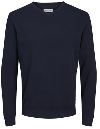 Jack & Jones Jjebasic Knit V-Neck Noos Suéter, Azul (Navy), M para Hombre