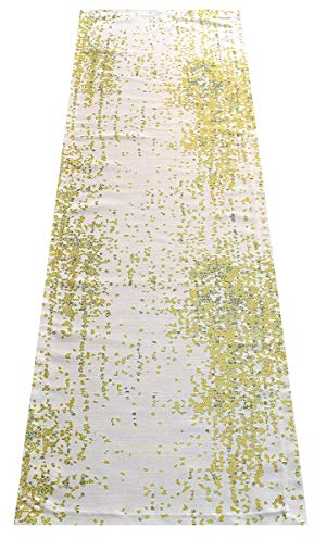 SeGaTeX home fashion 1 Tischläufer Tischdecke Luca grün für Wohnmobil Caravan 40 x 120 cm zur Wohnwagenserie Luca