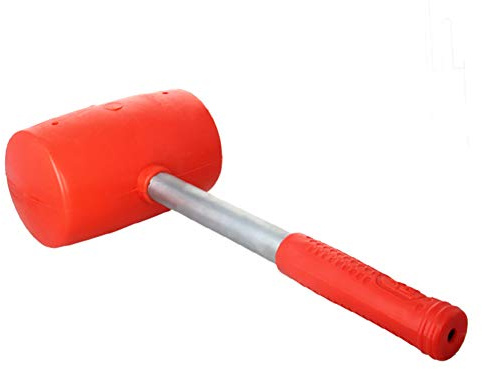 Utoolmart - Mazo de metal ligero con cara de goma roja para madera, joyería y manualidades, 1 pieza