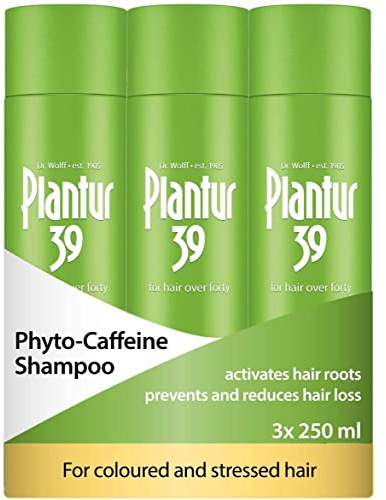 Plantur 39 Caffeine Shampoo Prevents and Reduces Hair Loss 3x 250ml | For Couloured and Stressed Hair | Unique Galenic Formula Supports Hair Growth | Women Hair Care Made in Germany