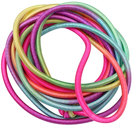 TOYANDONA Rainbow Chinese Jump Ropes for Kids, Elastic Playground Skipping Ropes Ankle Jumping Rope Skip String Jumping Game Outdoor Toys for Girls and Boys (300cm)