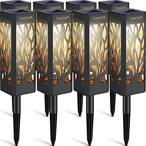 TomCare Solar Lights Outdoor Upgraded Bright Solar Pathway Lights Bigger Size Decorative Solar Waterproof Solar Powered Led Landscape Garden Lighting for Path Yard Walkway, 8 Pack