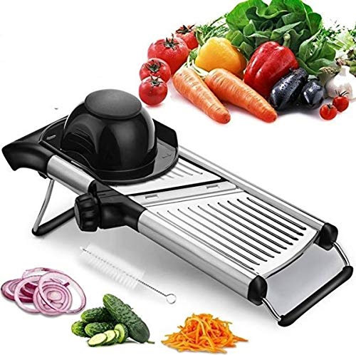 Baumalu, Mandoline ChefPro Multifonctions - 3 Lames Différentes, Taille 40 x 17 x 8 cm, en Plastique Durable, Idéale pour Légumes et Fruits, Accessoire de Cuisine Pratique et Efficace