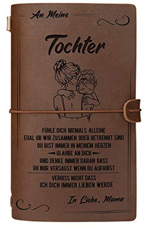 Graviertes Leder-Notizbuch für die Geschenke Meine Tochter - Handgefertigtes echtes Lederjournal für das Reisetagebuch Journal Sketch Book - Perfektes Jubiläums-Weihnachtsfest für Tochter von Mama
