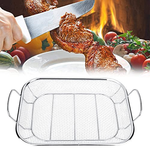 CJCSM Cestello per Grigliare, cestello per Grigliare in Acciaio Inossidabile Cestello per Grigliare Durevole La durezza del Barbecue è buona, con Manico in Acciaio Inossidabile