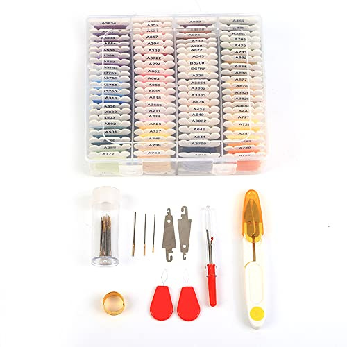 CENPEK Hilos de Punto de Cruz y Bordado - 80 Bobinas de Hilo para Tapiz y Manualidades - Color Arco Iris para Pulseras de Amistad - Incluye Caja de Almacenamiento