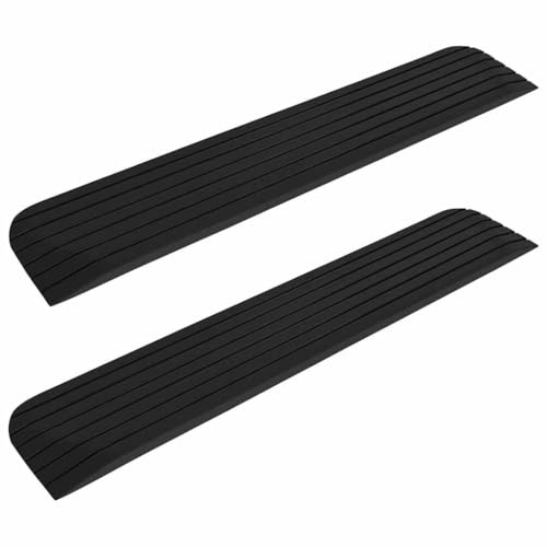 vidaXL 2X Schwellenrampe Türschwellenrampe Motorrad Auto Rollstuhl Rampe Bordsteinrampe Gummirampe Auffahrhilfe Auffahrrampe 110x21x2,5cm Gummi