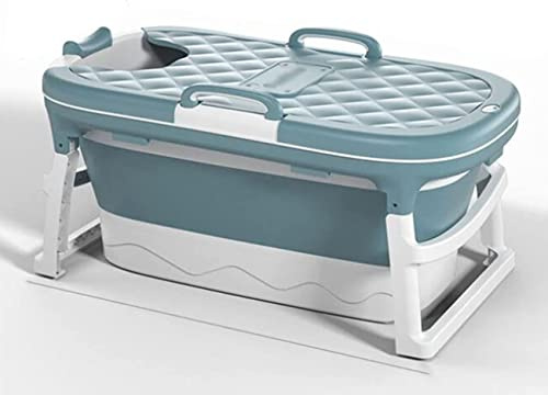 WRMIGN Baignoire Pliante pour Adulte, Baignoire Portable, Bain à remous en Plastique Domestique, vanne d'eau de température d'isolation antidérapante Facile à