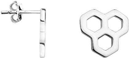 SOFIA MILANI - Damörhängen i 925 Silver - Stiftörhänge med Honungskaka Hexagon - E1464
