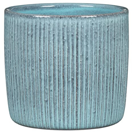 Scheurich Solido Linea Blumentopf aus Keramik, Blau, Ø 17,6 cm, H 16 cm