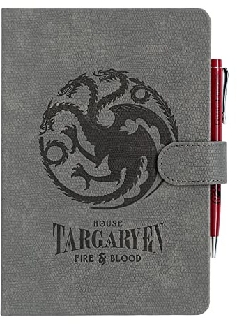Grupo Erik Game of Thrones Targaryen Notizbuch A5 Journal Tagebuch | Tagebuch mit Stift Dotted Bullet Journal Ringbuch Mädchen und Jungen Einschulung - Notizblock A5 14,8 × 21,0 cm