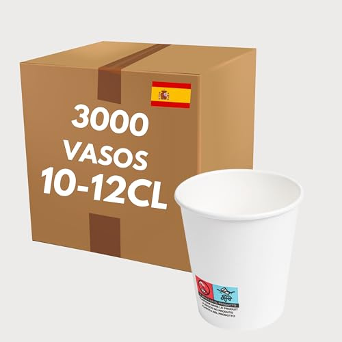 COVR 3000 Gobelets carton blanc 10-12cl - 4oz / 3000 unités, Recyclables, Boisson Chaude et Boisson Froide, Solide et Bonne Prise en Main, Résistant