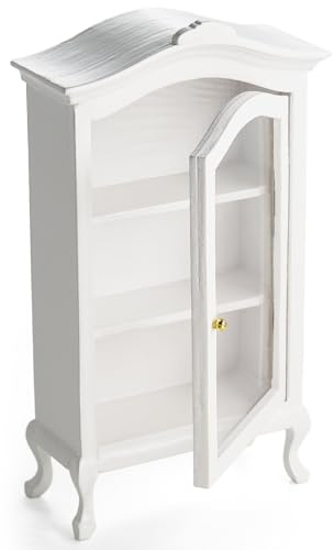 Odoria 1/12 Miniatur Möbel Schrank Puppenhaus Zubehör, Weiß