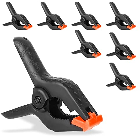 8 Stück Große Mächtig Federzwingen, Federzwinge mit Aktiven Kralle, Federklemmen Federklemme, Klemmzwingen Toller Helfer für Robustheit, Heimwerken, Fotografie, Studio, Leben(115 mm Lang)