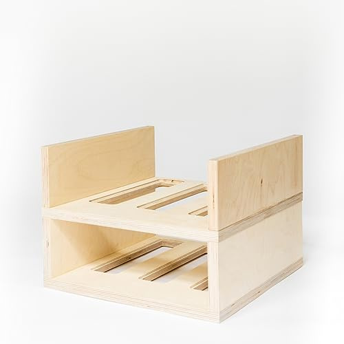 DEBOSC Casier à vin empilable en Bois avec 2 étagères - Casier à vin Vertical pour Salon, Cuisine, Cave à vin - Meuble de casier à vin en Bois Personnalisable pour vin et cava - Produit Artisanal