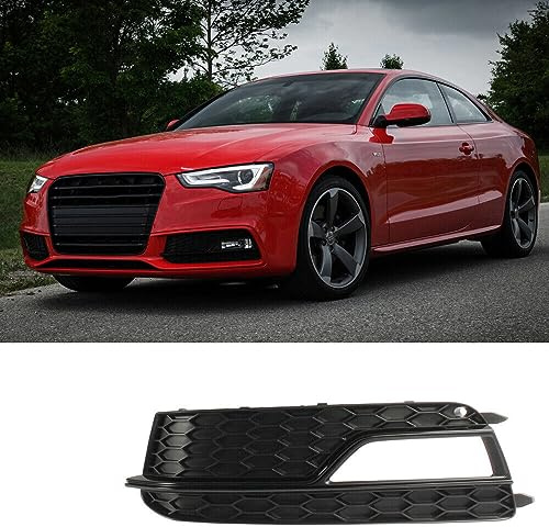 GSRECY Left Passenger Side Front Fog Light Grill Grille Cover Trim Compatible with 2013-2016 Audi S5, A5 S-Line