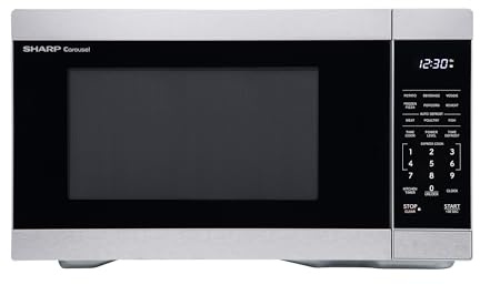 SHARP Countertop Microwave Oven with Removable 12.4 Carousel Turntable, 1000 Watt, 1.1 Cubic Feet, Stainless Steel
