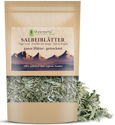 Gourmetia® Salbeiblätter 250g, Salbeitee ganz und getrocknet - 100% naturbelassen