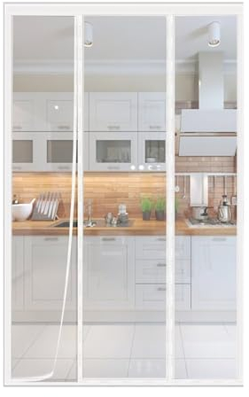 Fly Screen for Door as a Roller Blind, Anti-Mosquito Fly Screen, Insect Protection Roller Blind, Fly Screen Roller Blind, W 195 x H 210 cm for Patio Door, Living Room, Balcony Door, White