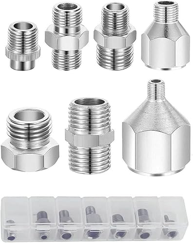 ABEST Airbrush Adapter 7PCS Schlauchadaptersatz Airbrush Gewinde Stecker für Connect Airbrush und Kompressor