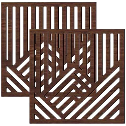 ABOOFAN Holzwandkunst Berge 11.81X11.81X0.20in Ausgehöhltes Wanddeko Aus Holz Mit Rustikalem Stil Einfache Montage Mit Gelatine-Schwamm Für Wohnzimmer Büro Arbeitszimmer 2 Stück