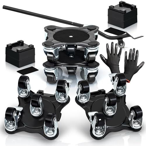 Lot de 10 Outils de Levage de Meubles avec Roues – Outil de Levage de Meubles Robuste avec capacité de Charge de 907,2 kg, Chariot Coulissant Facile pour déplacer des appareils, canapé, Armoire,