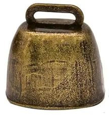 4 Stück Kuhglocken-Anhänger aus Metall, Vintage-Messing, Kuh-/Pferdeglocke, Schafe, Weideglocken, Kupferglocken, Viehfarm, Laute Glocke, Anti-Glocken, 4 Stück, 3,5 x 3,8 cm