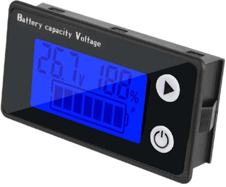 Golfwagen-Batteriemessgerät, Batteriekapazitätsmessgerät - Batteriemonitor-Summer für Golfwagen,Batteriespannungsanzeige, wasserdichter LED-Farbbildschirm, Batteriekapazitätstester für Auto