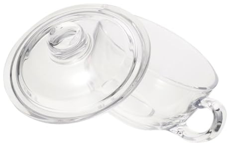WEKADRIN Bol à Soupe Transparent 450 Ml en Verre Alimentaire avec Couvercle, Bol à Flocons D'avoine Compact, Usage la Cuisine et Petit-déjeuner, pour Salade, Yaourt, Ensemble Pratique
