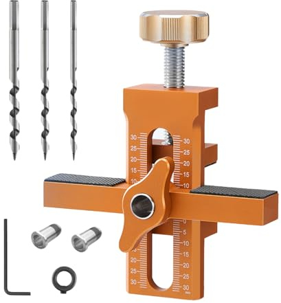 Einstellbarer Schrank Tür Installation Positioner, Topfband bohrschablone tür Mount Locator einstellbarer Länge, Cabinet Door Hardware Mounting Jig Positioning Tool den meisten Schranktüren (Orange)