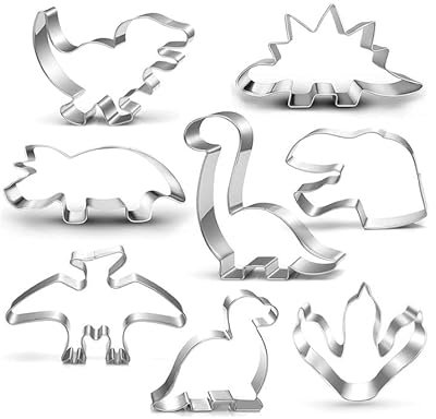 Dinosaur Cookie Cutters Set, 10Pcs Dinosaur Cookie Sandwich Stainless Steel D inosaur Shaped Cookie Cutter Baking Mould for Children D inosaur Party