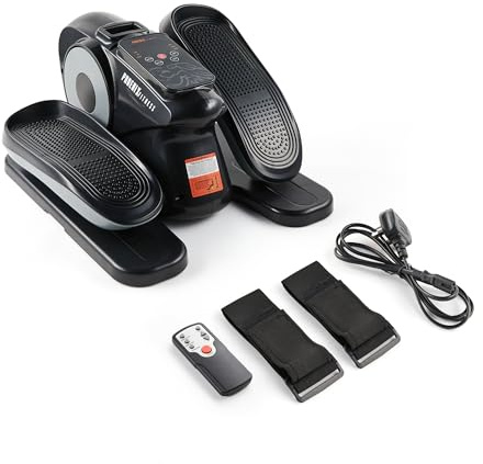 Phoenix Fitness Under Desk Elliptical Machine - Portable Seated Pedal Exerciser for Seniors with 12 Adjustable Speed, LCD Display, Non-Slip Pedals & Remote - Low-Impact Cross Trainer for Home & Office