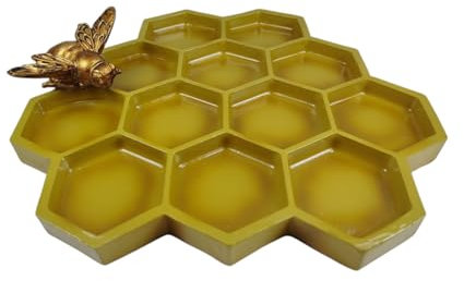 Vogelfutterstation im Bienenwaben Design in Gold