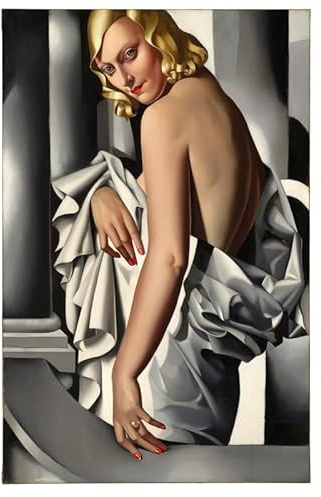 Tamara de Lempicka Ritratto di Marjorie Ferry – Stampa su tela su tela su telaio in legno – immagine perfetta per decorazione da parete