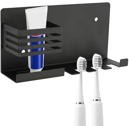 Portacepillos de Dientes Baño de Acero Inoxidable, Porta Cepillo de Diente, Soporte Cepillo de Dientes Eléctrico con Vaso