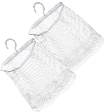 FUNNETOYU Borsa a Rete Da Appendere Multifunzionale 2 Pezzi in Poliestere e Pp Portamollette Traspirante Per Bagno Cucina Casa Viaggio Sacco Porta Biancheria Intima e Frutta